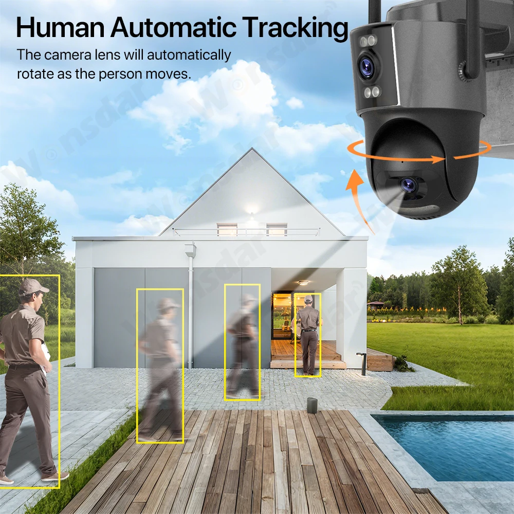 4G Sim Solar Camera 24 Hours Record Three lens 10X Zoom Camera Outdoor IP66 Waterproof 9W Solar Panel Built-in Battery iCSee - Image 4