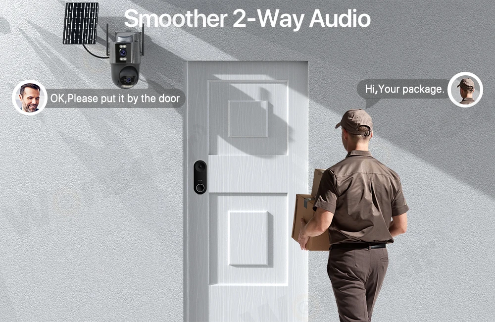 4G Sim Solar Camera 24 Hours Record Three lens 10X Zoom Camera Outdoor IP66 Waterproof 9W Solar Panel Built-in Battery iCSee - Image 16