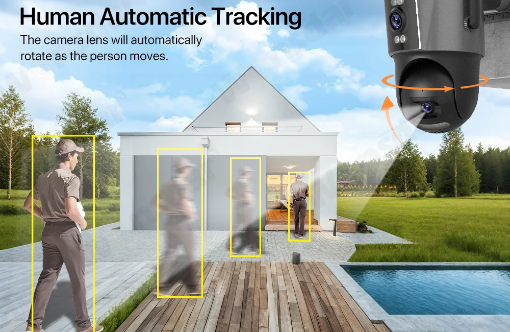 4G Sim Solar Camera 24 Hours Record Three lens 10X Zoom Camera Outdoor IP66 Waterproof 9W Solar Panel Built-in Battery iCSee - Image 11